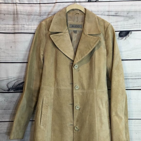Aldo Genuine leather Suede Beige trench coat - Picture 4 of 17